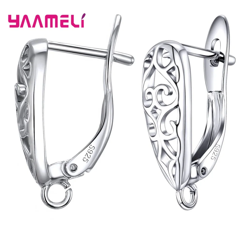 Boucles d\'oreilles en argent regardé S925 100% véritable, raccords de fil d\'oreille à levier, composants, accessoires, fournitures faites à la main