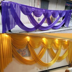 6M/20FT Long Wedding Party Backdrop Curtain Swag Ice Silk Event Banquet Church Stage Drapery Background Curtains Panel Decor