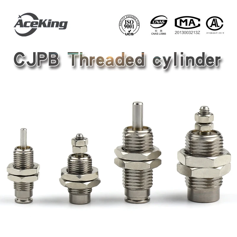 CJPB CJPB10, CJPB15, miniature cylinder with external thread, CJPB6, 10, 15-5, 10, 15, 20, single-acting spring press back