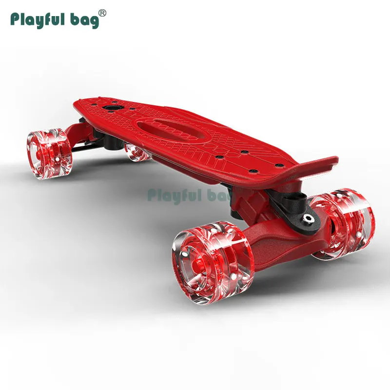 Playful Bag Four-wheel Skateboard for Beginner Metal Bearings Engineering plastics Children Skate Board Flashing Wheels MA17