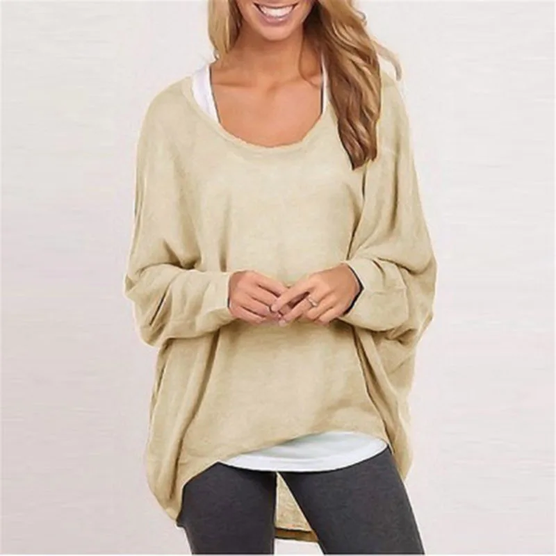 2021 Spring T Shirt Women T-Shirt Oversize Casual Loose Batwing Long Sleeve Tops female Jumper Pullover tunic XXL