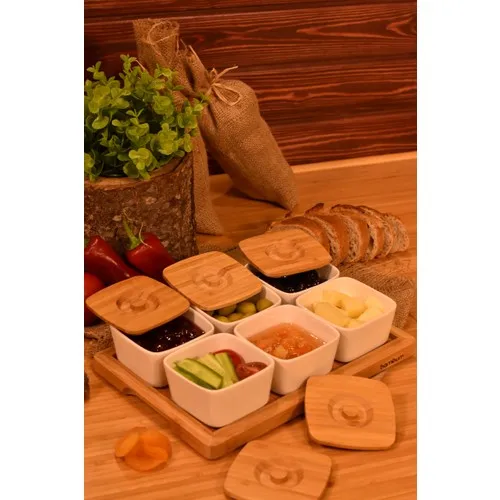 Bambum Saline-13 Piece Bamboo Lid Breakfast Set