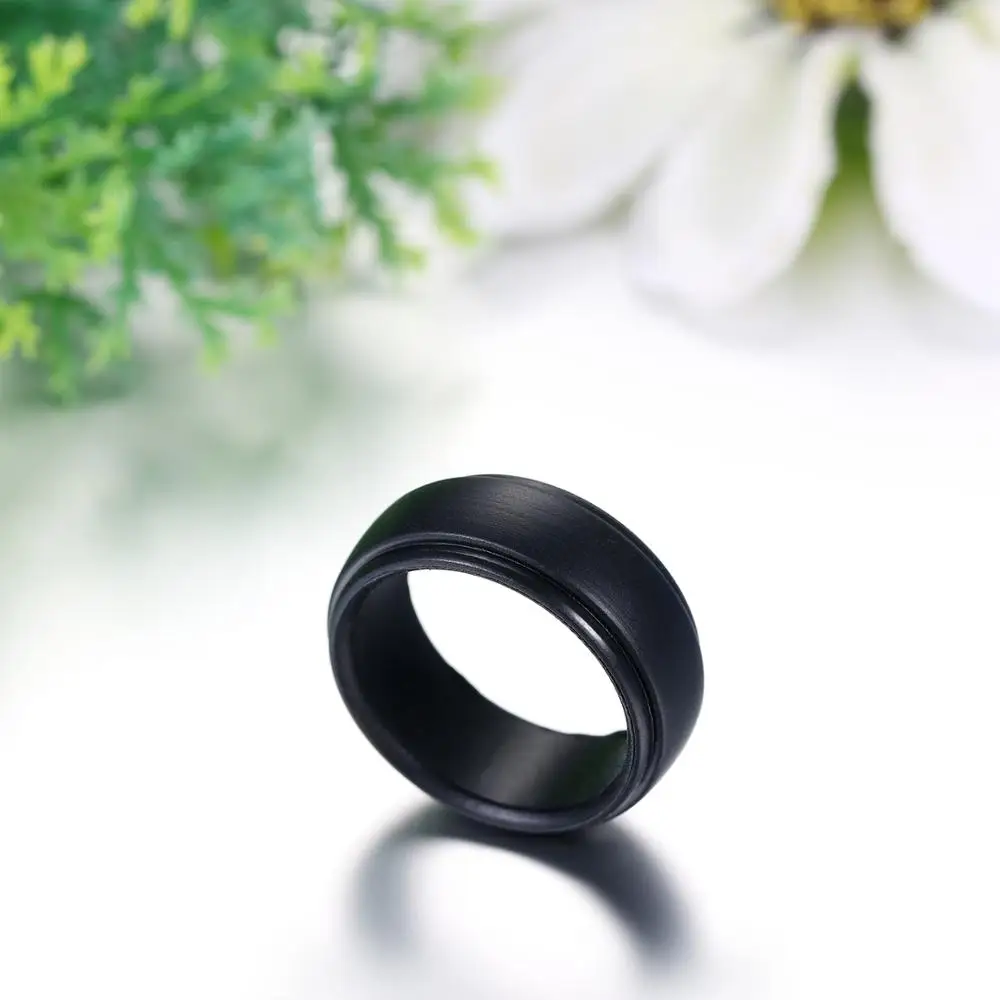 BONISKISS 9MM Silicone Rubber Wedding Bands for Men Women Rings Size 7 8 9 10 11 12 13 Black Color image 4