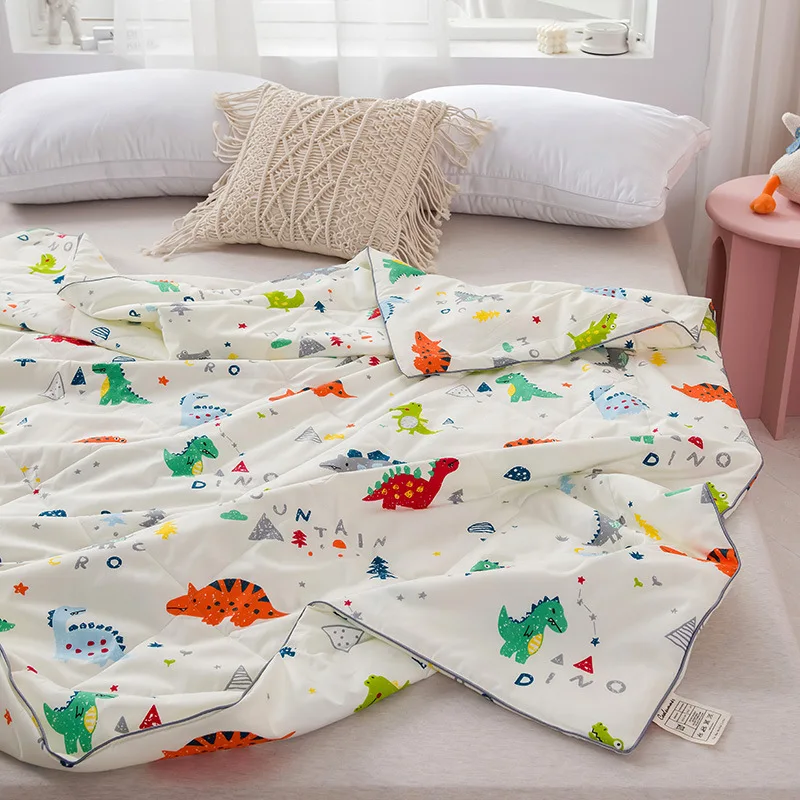 Cotton Children Cartoon Cool Quilt Kindergarten Pure Cotton Thin Quilt Summer Breathable Air Conditioning Quilt Baby Bedding