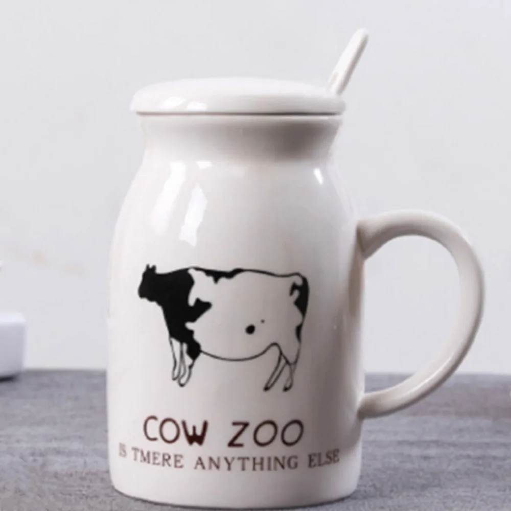 250ML Hot Groceries Creative3D cow style Breakfast Milk Coffee Ceramic Cup Promotional Gifts White Ceramic Cup