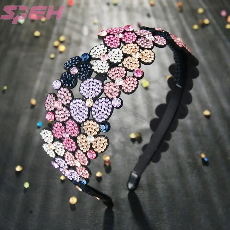 

Czech drilling new Korea exquisite flowers hairband imported fashion hair accessories ladies diamond fine headband headdress