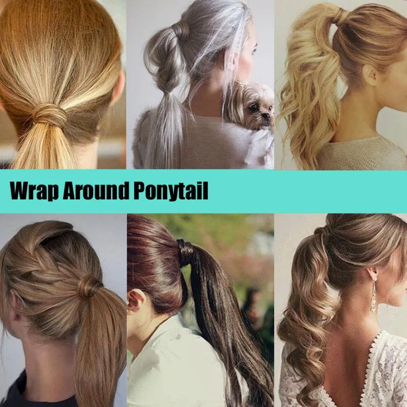 Lady\'s Wavy Ponytail Hair Extensio Long Curly Eye-Catching Hairstyles Mix Color Synthetic False Hairpieces