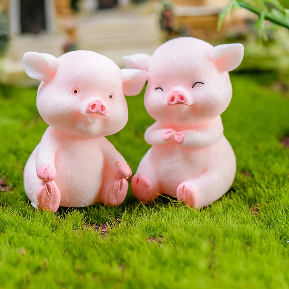 New 1Pc Desktop Resin Pig Model Figurine Sculpture DIY Craft Keychain Car Home Decor Скульптура из смолы