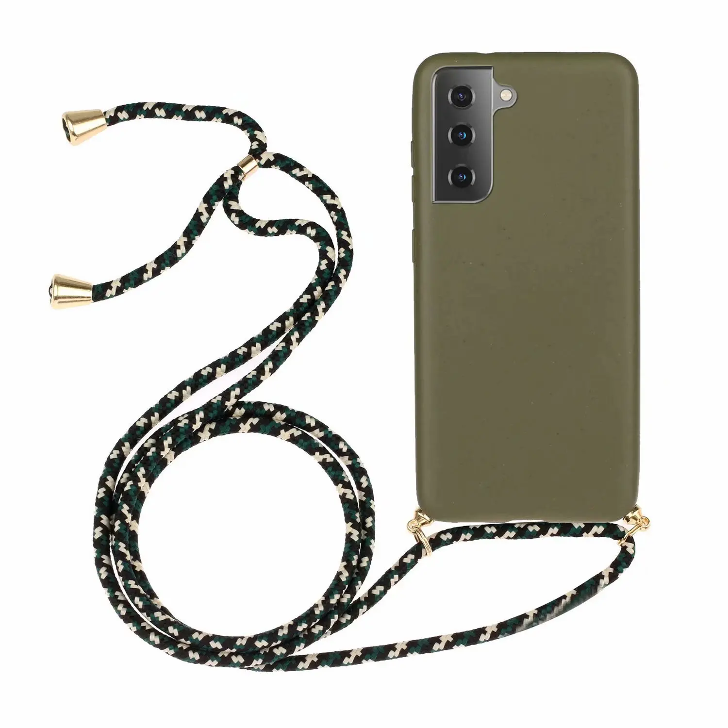 luxury Silicone Chain Necklace Cell Phone Case For Huawei P40 P30 Pro With Lanyard Neck Strap Rope For Huawei  P SMART 2020