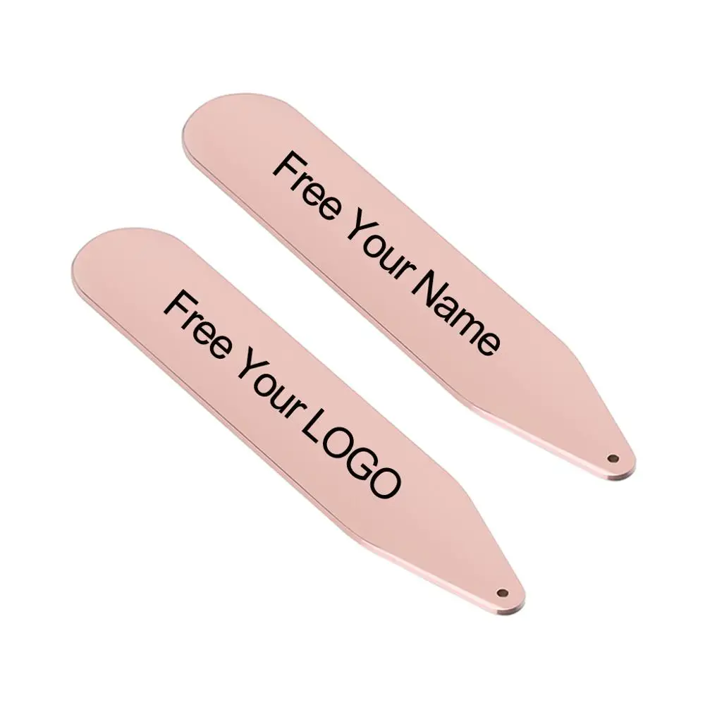 SAVOYSHI Free Engraving Name Metal Collar Stays High polishing 4 Colors Collar Bones Special Gift For Mens Shirt Bone Stiffener