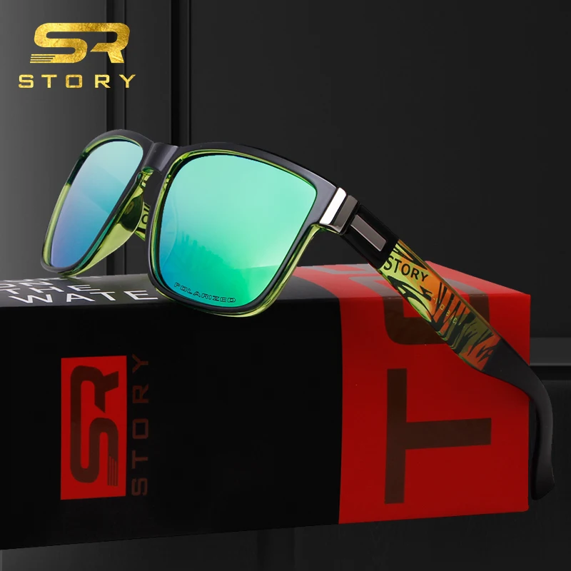 Story Vintage TR90 Square Polarized Sunglasses Men 2020 Brand Design Color Mirror Lens Sport Driving Sun Glasses UV400 CE SZ1431