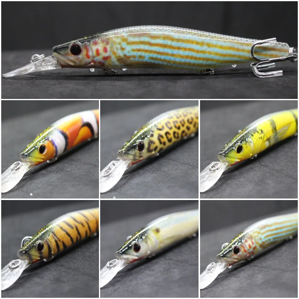 wLure Fishing Lure 13.5cm 19g Slow Retriever Wide Wobble Action Fast Floating 2 Meters Depth 3 Treble Hooks Lifelike HM629