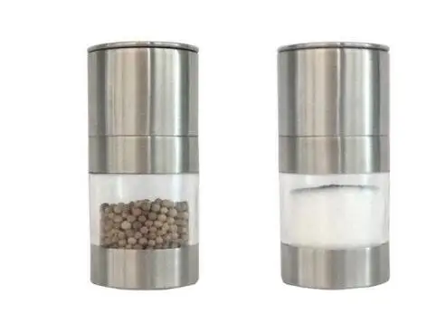 

Home Kitchen Tool High Quality Manual Stainless Steel Salt Pepper Mill Spice Sauce Grinder Silver