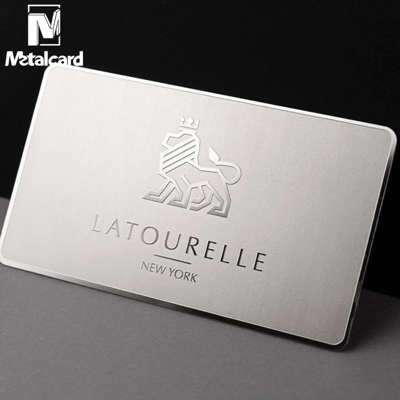 High-end mirror card stainless steel business card metal business card hollow metal business card customization