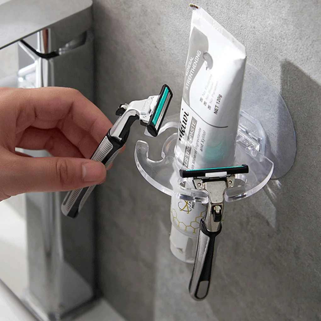 Toothbrush Holder Waterproof Self-adhesive Rack Bracket Transparent Grey