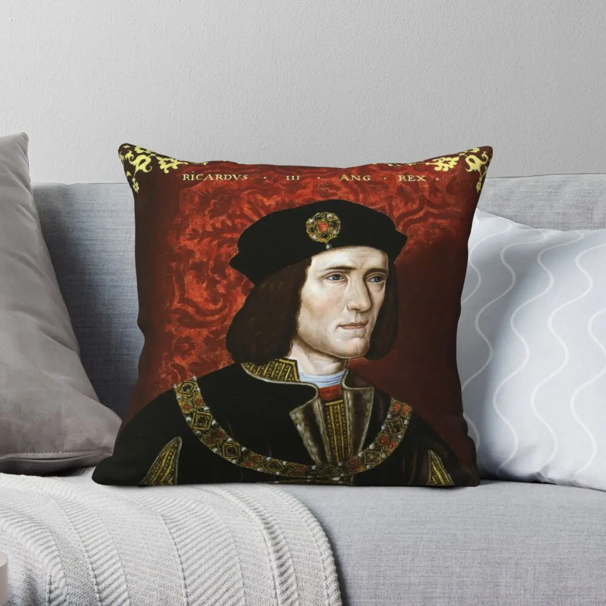 Portrait Of King Richard III Square Pillowcase Polyester Linen Velvet Pattern Zip Decor Home Cushion Cover