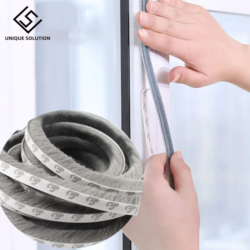 

3Meters/5Meters Brush Strip Self Adhesive Door Window Sealing Strip Home Door Window Sound Insulation Wind-proof Strip Gasket