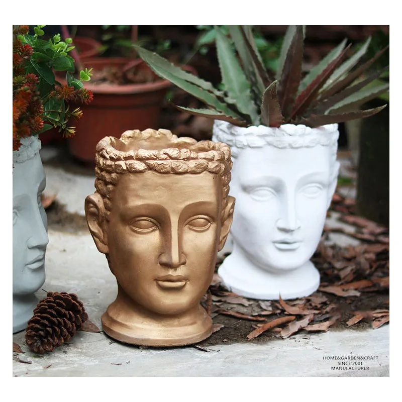 Pastoral Cement Venus David Portrait Retro Vase Ornaments Decoration Outdoor Garden Yard Table Head Flower Pot Statue Crafts Art