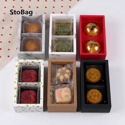 StoBag-Drawer Type Semi Transparent Frosted Yolk Cake Dry Box Handmade Nougat Packing Box Wedding Birthday Party Gifts 10Pcs