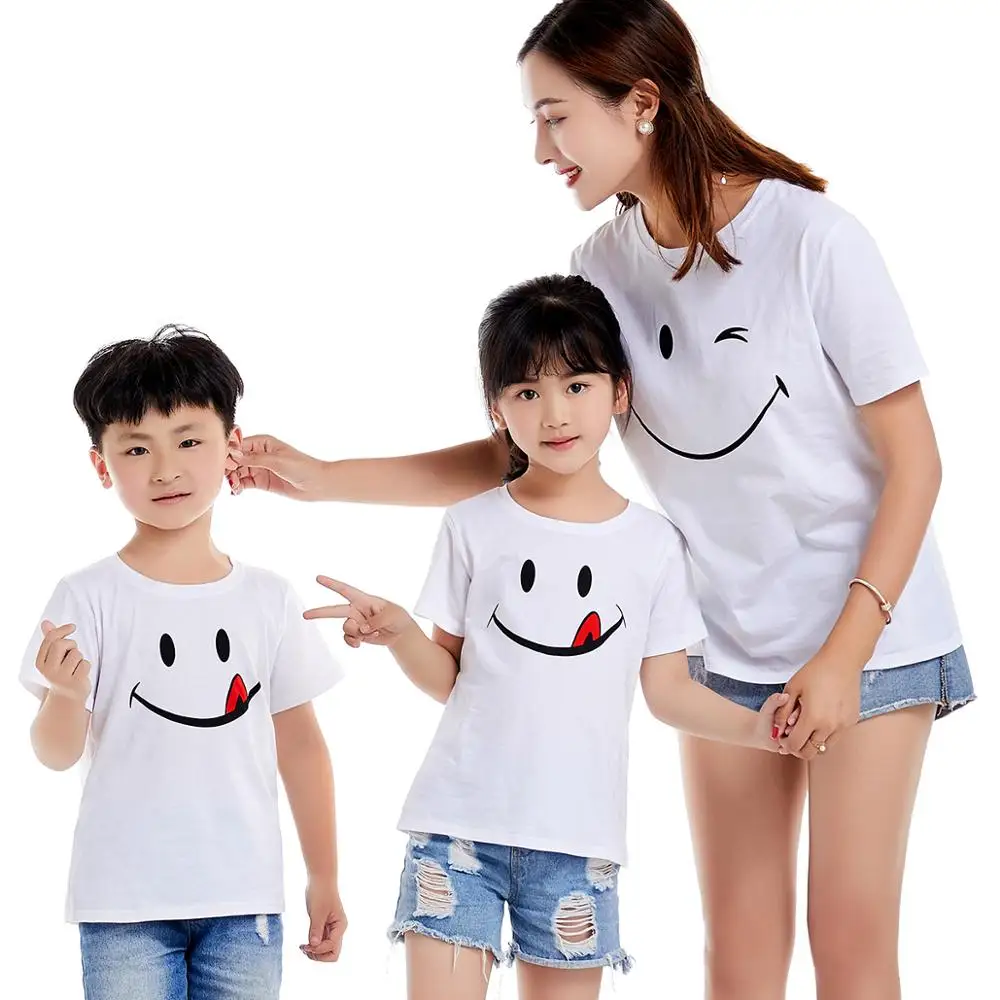 

1PC 2020 Pure Cotton Summer Style Printed T Shirt Fashion Father Mother Kids Clothes Funny Family Look Short Sleeve Tee Shirt