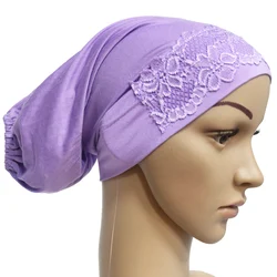 Women’s Cotton Lace Muslim Islamic Arabic Scarf Mini Hijab Caps