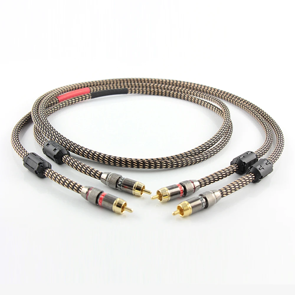 

Hifi Pair of 5N OCC Pure Copper RCA Interconnect Audio Cable with Gold Plated RCA Male to Male