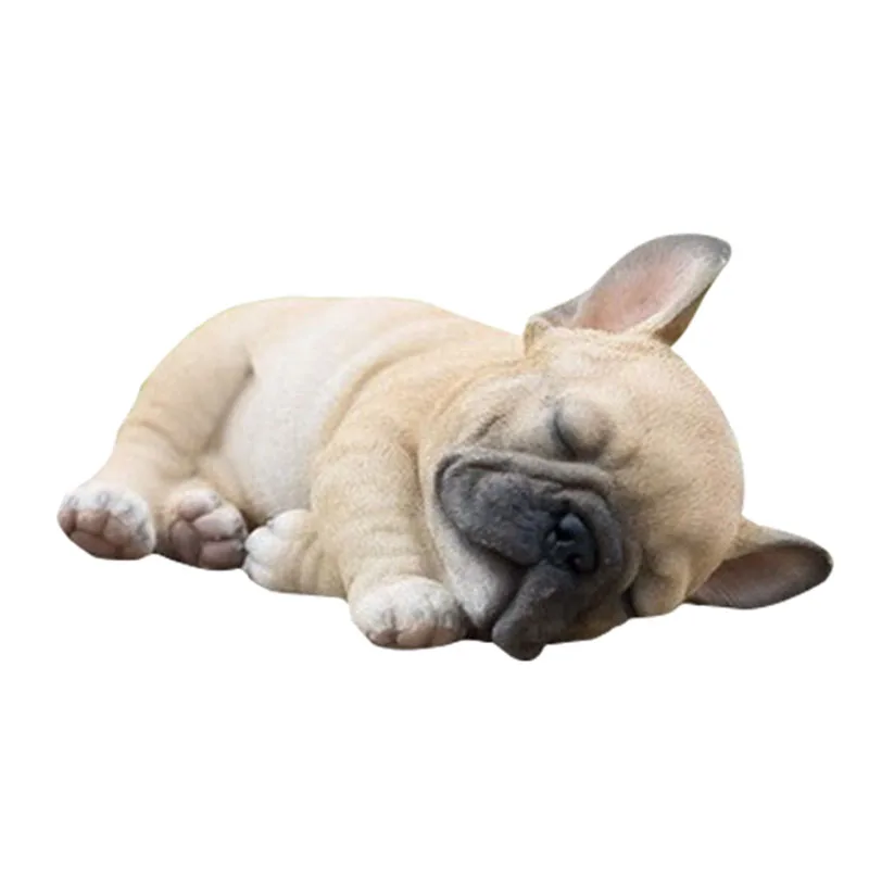 Sleepy French Bulldog Puppy Statue Resin Lawn Sculpture Super Cute Garden Yard Decor CLH@8