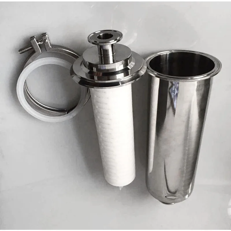 SUS304  Sanitary Pipe Filter Ferrule OD 64mm Air Filter Tri-clamp Strainer PPT Filter Element 5