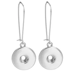 New Snap Jewelry Metal Snap Button Earrings 18mm Snap Button Charms Earring For Women 18mm Snap Earrings Accessories