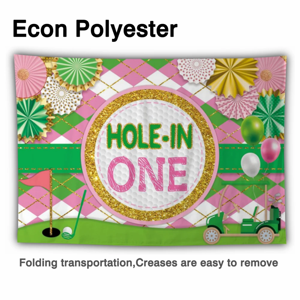 Allenjoy-Fondo con agujero en uno para fiesta de Golf, telón de fondo para fiesta de primer cumpleaños, hierba de primavera dorada, Baby Shower, decoración para recién nacido, Photobooth