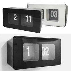 Classic Retro Vintage Auto Flip Clock Internal Gear Operated for Bedroom Home Decoration Digital Auto Flip Down Desk Table Clock