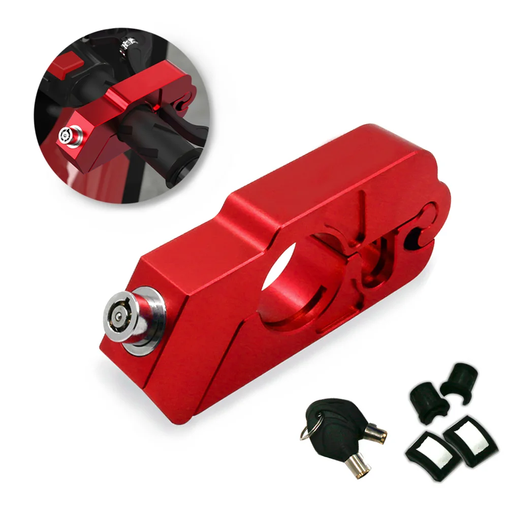 

Motorcycle Handlebar Lock Adjustable Aluminum Safety Locks Handlebar Brake Handle Anti-theft Lock Accessories