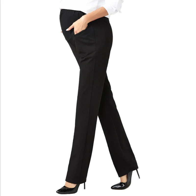 

Pus Size Stretch Maternity Pant High Waist Straight Cut Pregnant Pants Women Pregnancy Work Trousers S to 4XL