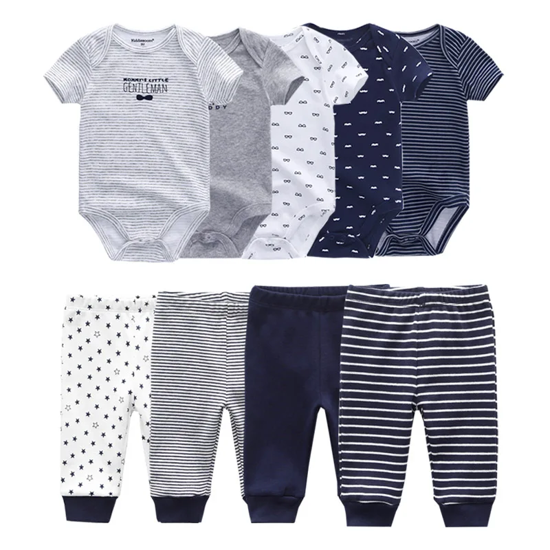 2022 Solid Bodysuits+Pants Baby Boy Clothes Clothing Sets 0-12M Baby Girl Clothes Unisex Newborn Girls Baby Cotton Roupa de bebe