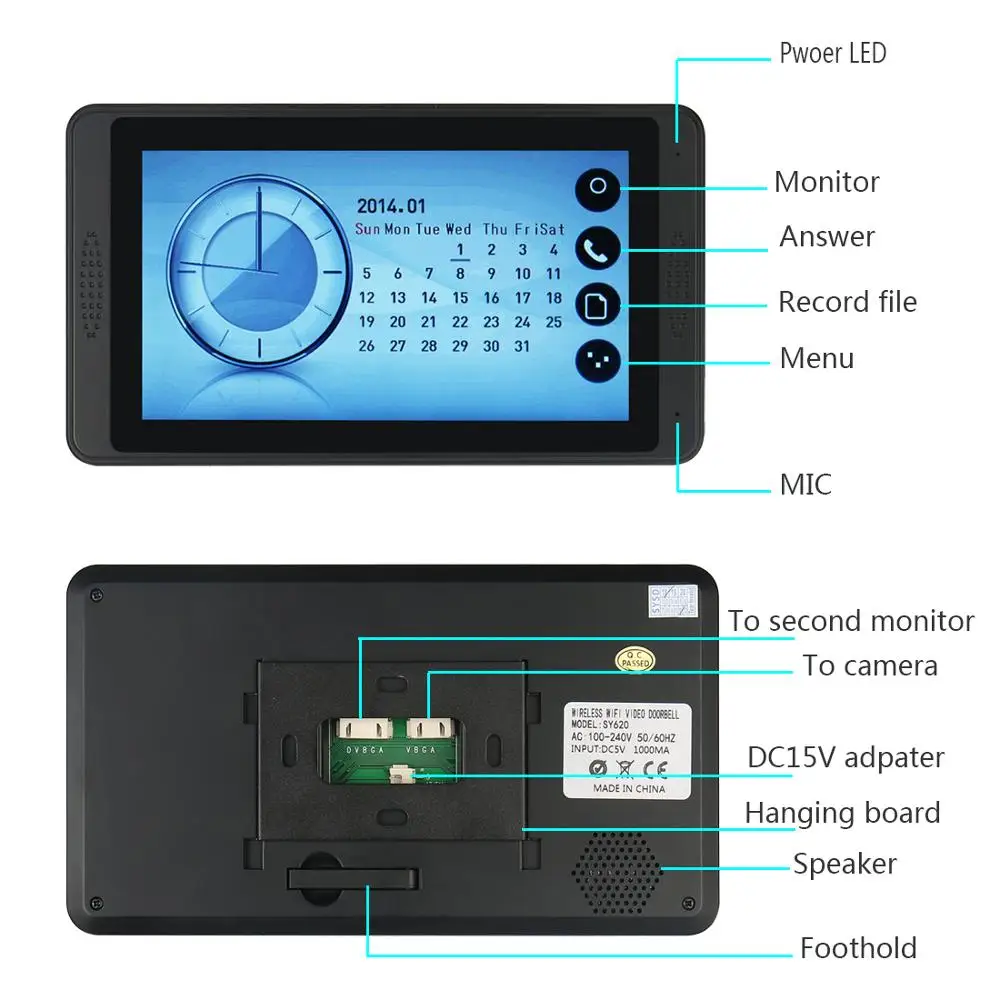 7 inch Door Bell Video Intercom Smart Doorbell Door Phone RFID Camera 12/10/8/6/4 Apartments Door Bell deurbel