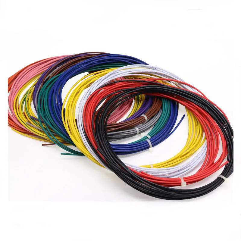 1m fio eletrônico ul1015 8/10/12/14/16/18/20/22/24awg estanhado fio de cobre fio de conexão flexível multicolorido