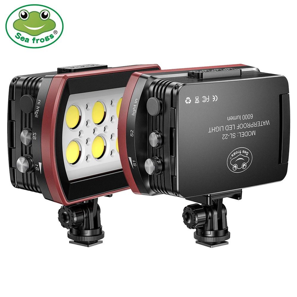Seafrogs 6000LM luce di riempimento con funzione di innesco in fibra ottica LED fotocamera telefono Flash accessorio per fotografia subacquea