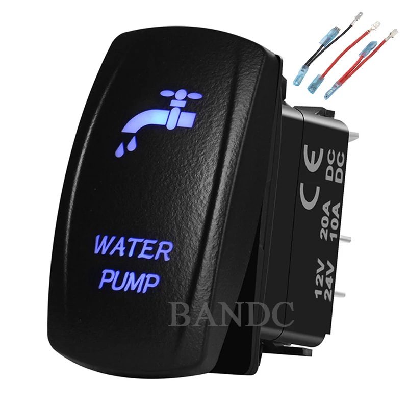 

WATER PUMP Laser-Etched 5P On-Off SPST Blue Led Light Rocker Switch for Car Boat ARB NARVA，Car Accessories，Jumper Wires