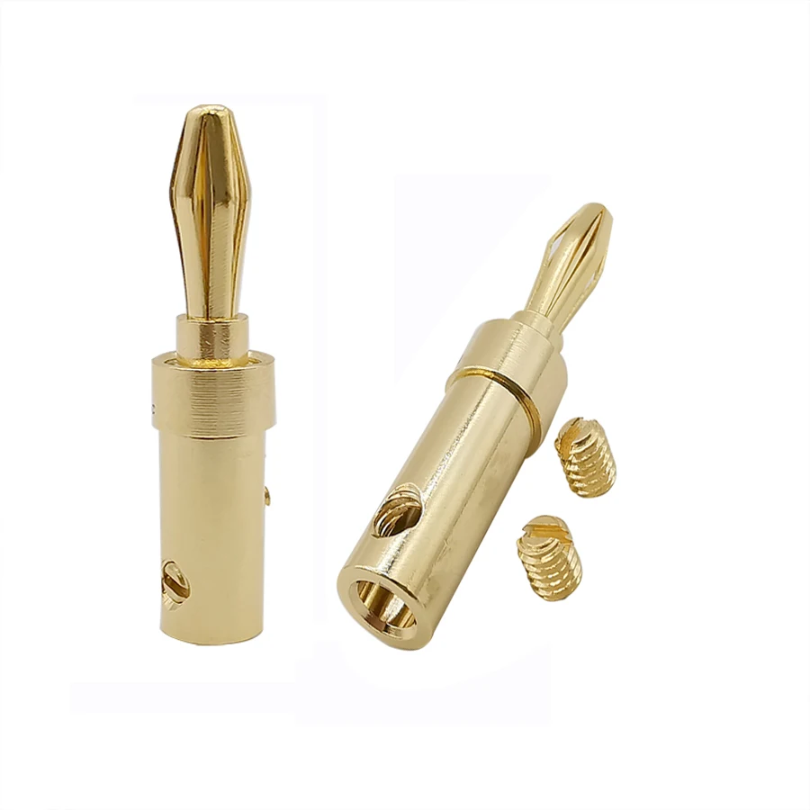 

100Pcs 4mm Banana Plugs Gold Plated Cables Wire Audio Speaker Connectors For Amplifier