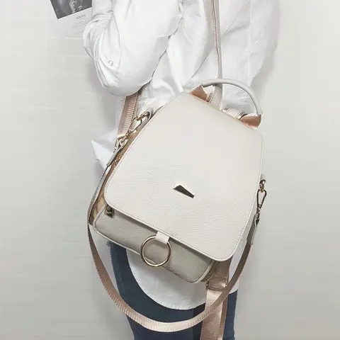 Sac à bandoulière en cuir PU et nylon pour femme, sacs à dos Messenger SR, sacs de voyage vintage, sac d'école imprimés, noir