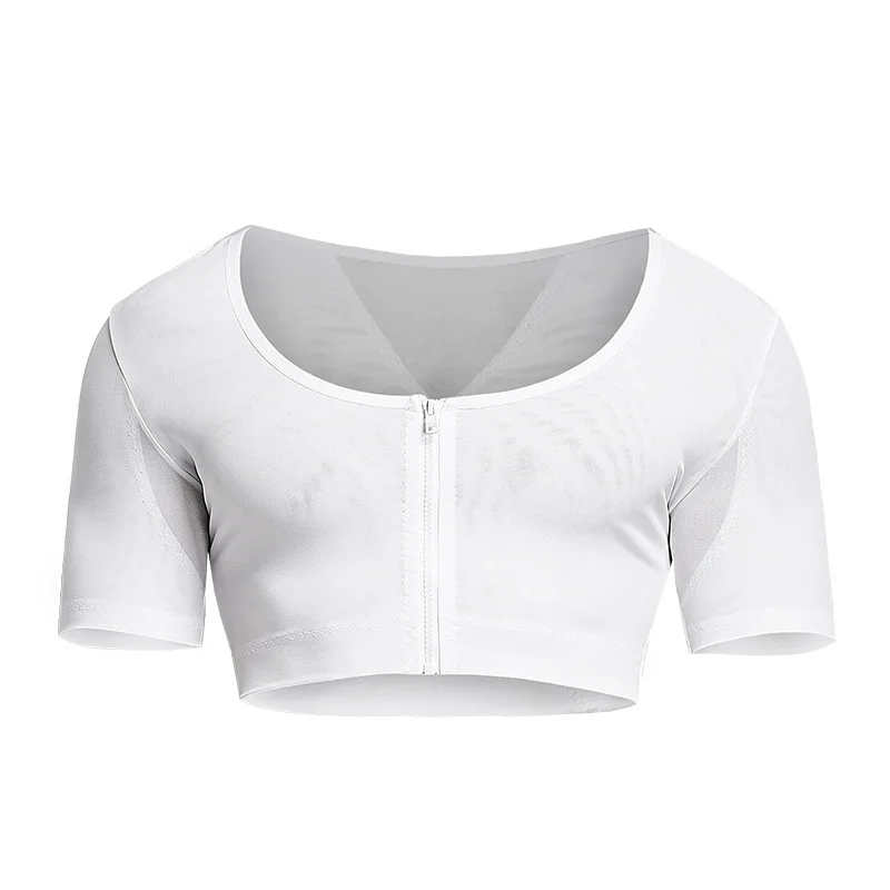 Nueva ropa interior moldeadora para hombres, moldeadores de cuerpo, corsé de Control con cremallera, Tops adelgazantes para ginecomastia, blanco y