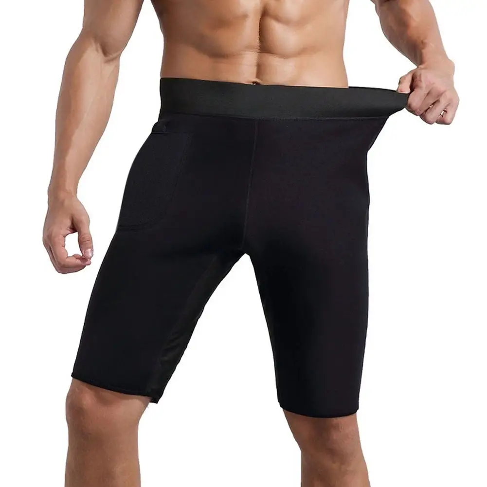 2021 New Men Weight Loss Sauna Sweat Pants Short Workout Gym Pants Slimming Shorts Neoprene Hot Sweat Thermo Body Shaper Running