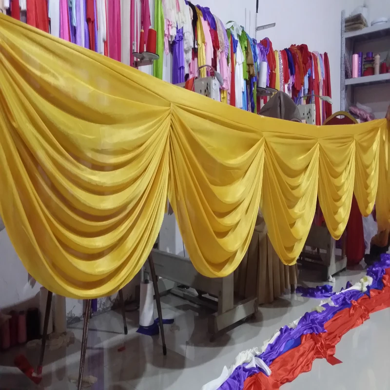 wedding backdrop curtain swag ice silk fabric wedding drapery design for table skirts party banquet backdrop decoration