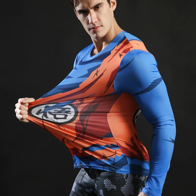 Goku 3D Printed T Shirt Men Compression shirt Comic Cosplay Clothing Sports Quicking Dry Fitness Long Sleeve Summer Tops Male