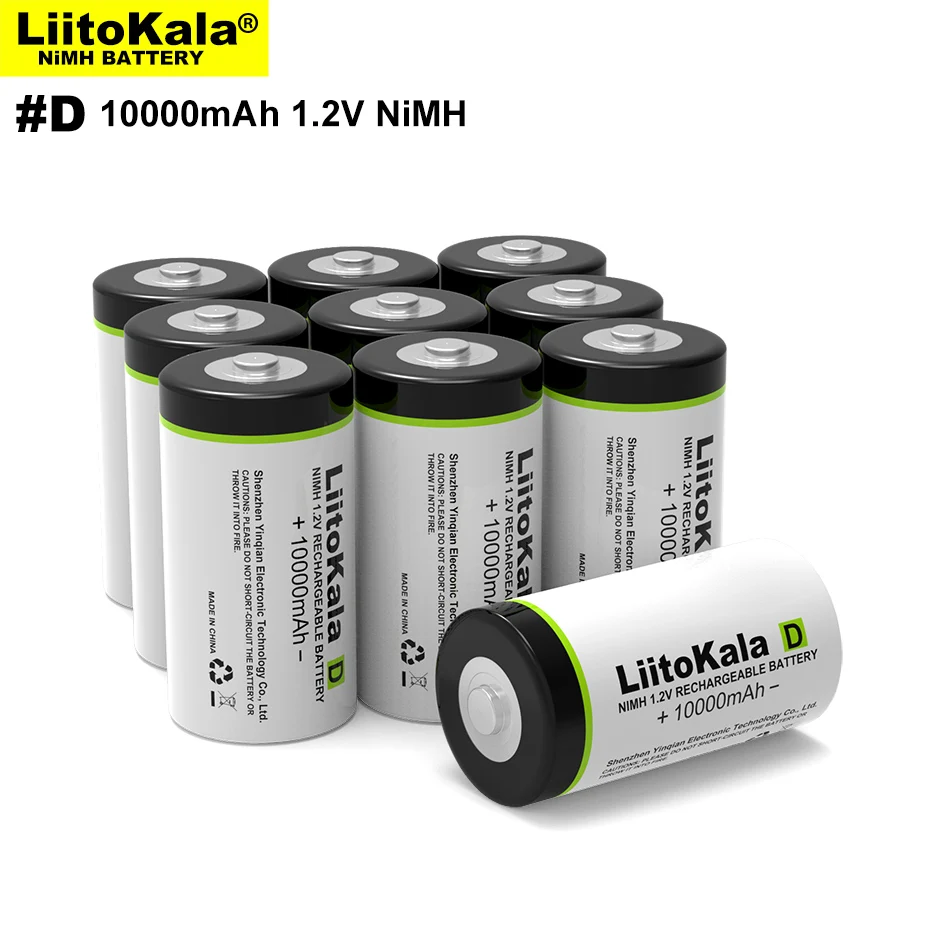 1-8 sztuk LiitoKala D rozmiar baterii 10000mAh ogromna pojemność Ni-MH akumulatory D do kuchenki gazowe/bojler