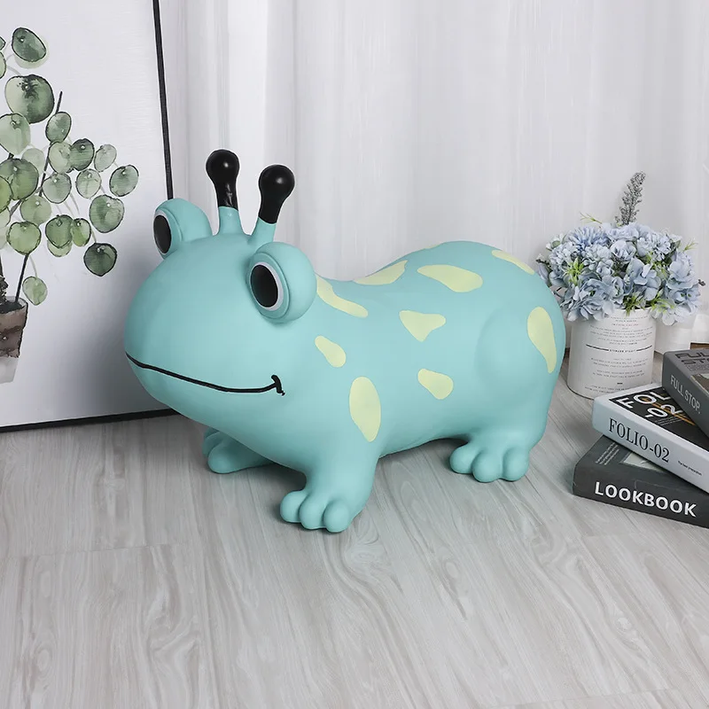 Children Inflatable Frog Sports Toys Ride on Animal Jumping Horse Bouncy Toys for Kids Baby Thicken PVC 55*25*50cm