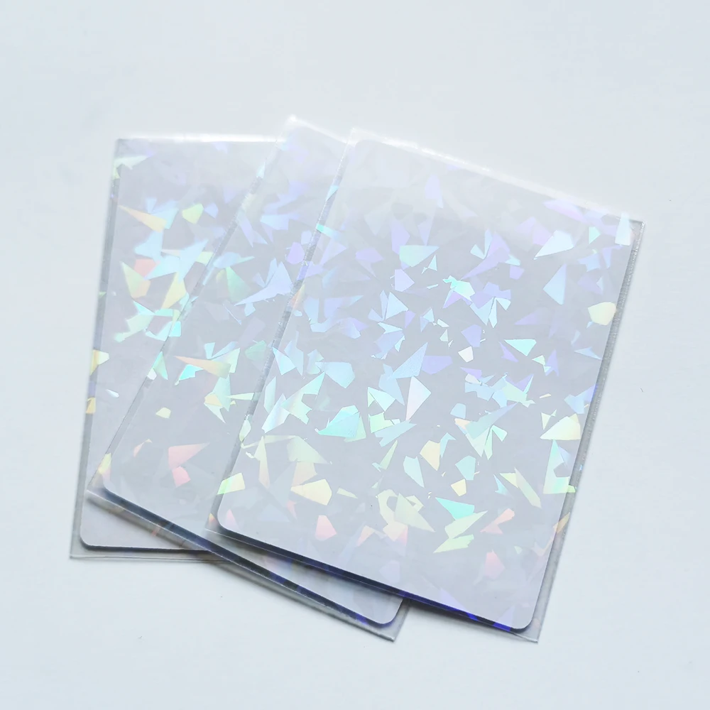 Board Game Film Holographic Card Protector Sleeves 100Pcs/Set Laser Broken Gemstone Glass Flashing Trading Cards Cover 66x91mm