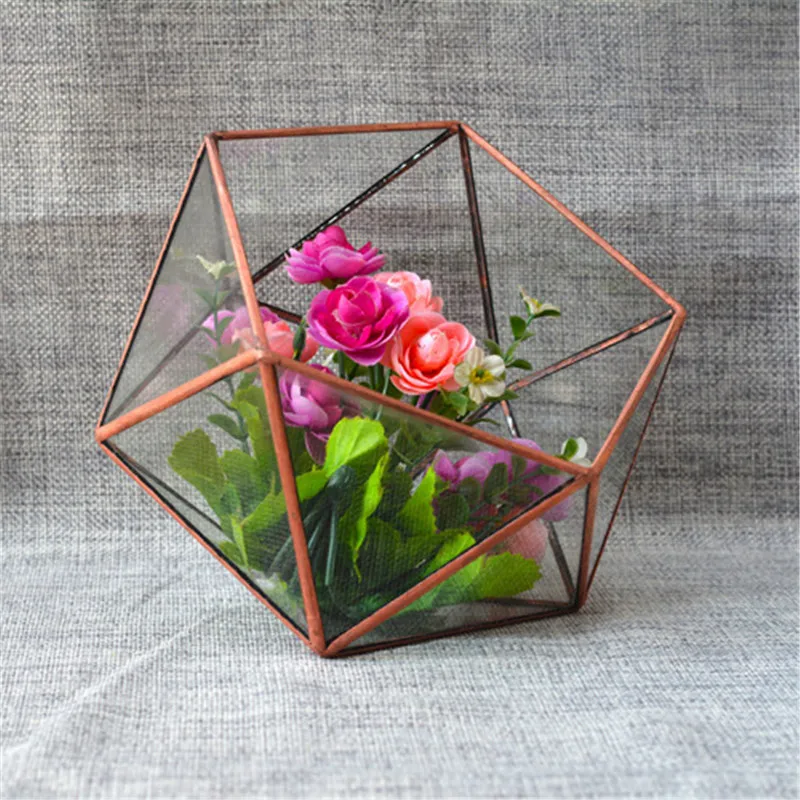 

Miniature Garden Glass Geometric Terrarium Tabletop Succulent Fern Moss Plant Desktop Terrarium Box Bonsai Flower Pot