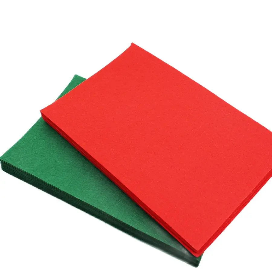 Tessuto di feltro verde rosso CMCYILING panno di poliestere spessore 1 MM per artigianato fai da te Scrapbook foglio Non tessuto 20 pz/lotto 20*30cm