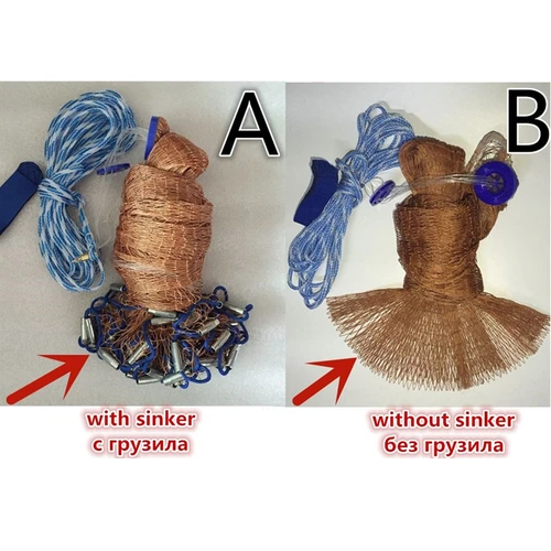 Imagen 2 del producto Finefish-red de pesca para lanzar a mano, red fundida para deportes acuáticos al aire libre, caza, red de pesca, malla pequeña